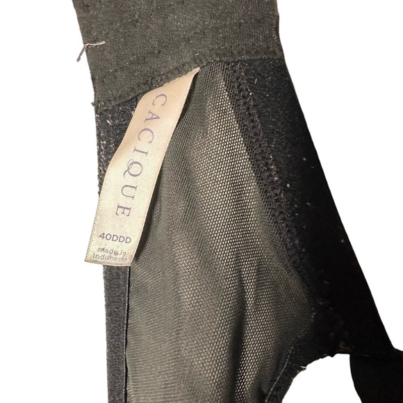 Cacique 40DDD Lightly Lined Boost Balconette With Lace pink and black lace bra - Picture 11 of 12